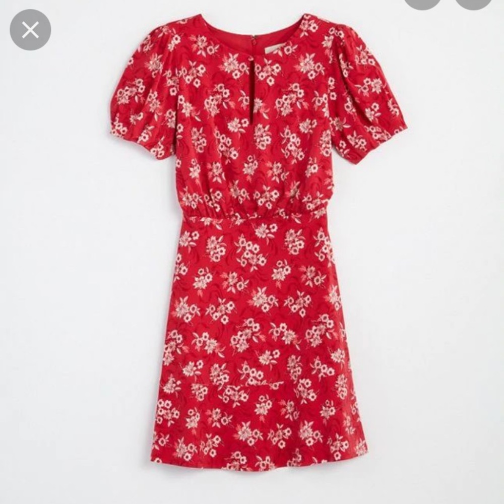 Loft puff sleeve dress size 2